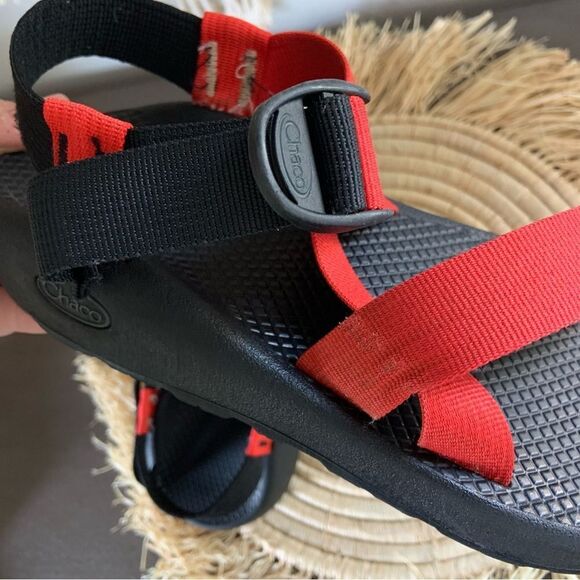 CHACO Men’s Custom Z/1 Sandals Red Black Size 7 - Picture 11 of 12